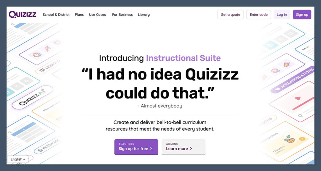 Quizizz Homepage