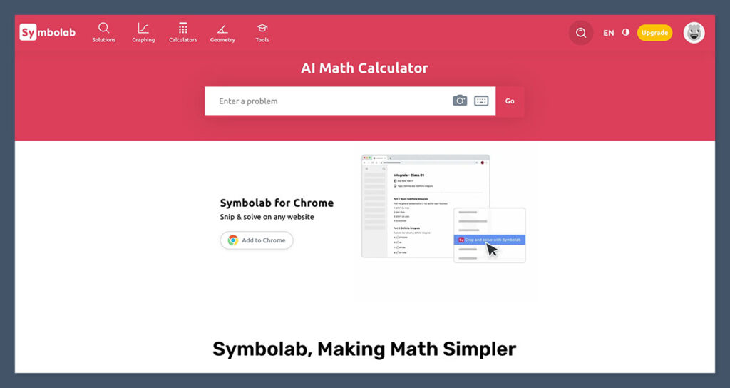 Symbolab Homepage